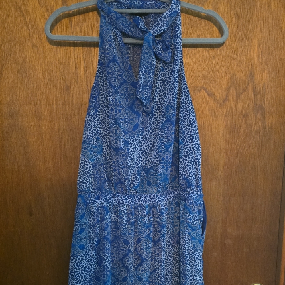 Banana Republic Blue and White Patterned Dress